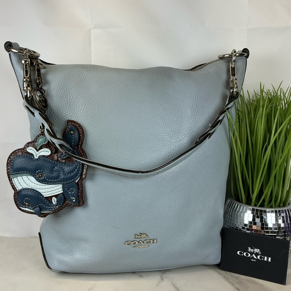 Coach Abby Hobo Baby Blue Duffle Shoulder Leather Bag Rehab - Picture 2 of 16